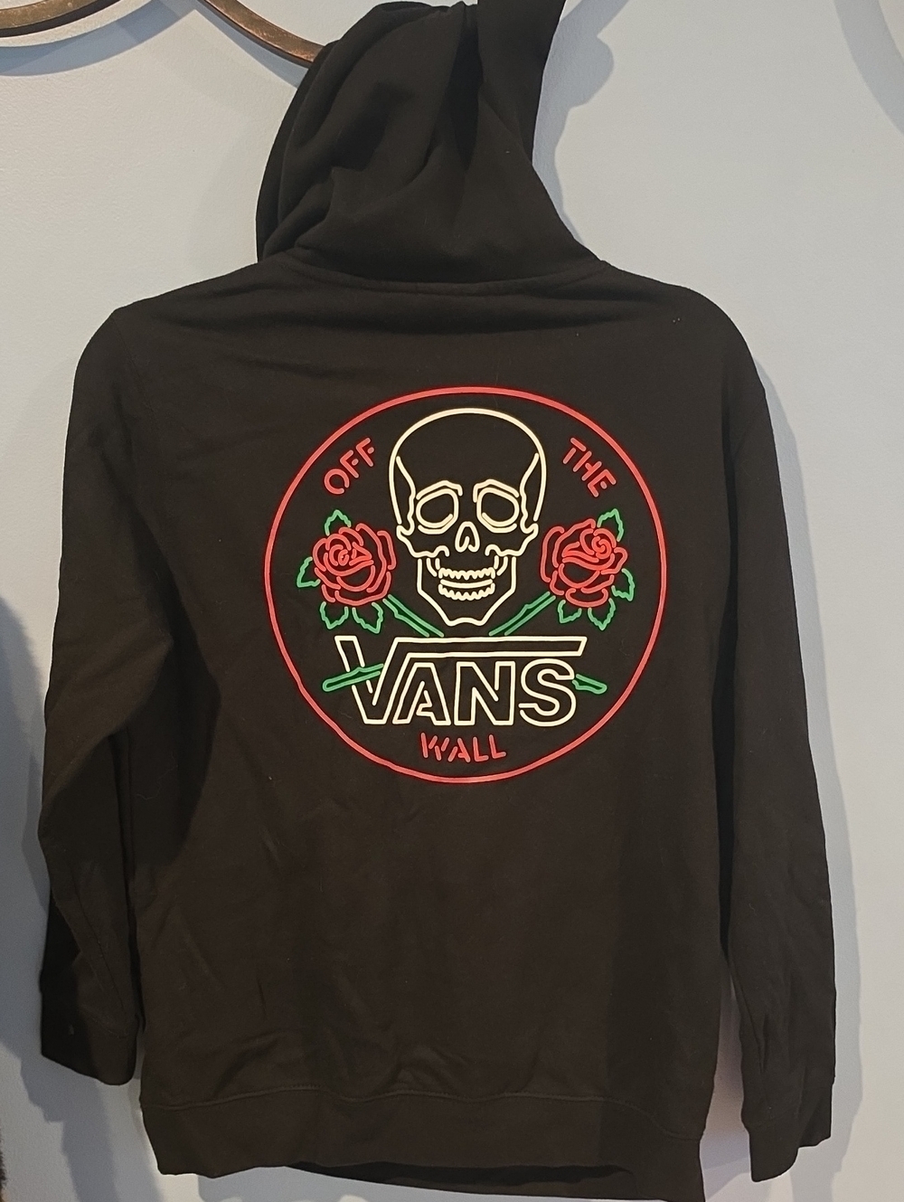 Vans Off The Wall Black Graphic Crewneck Hoodie